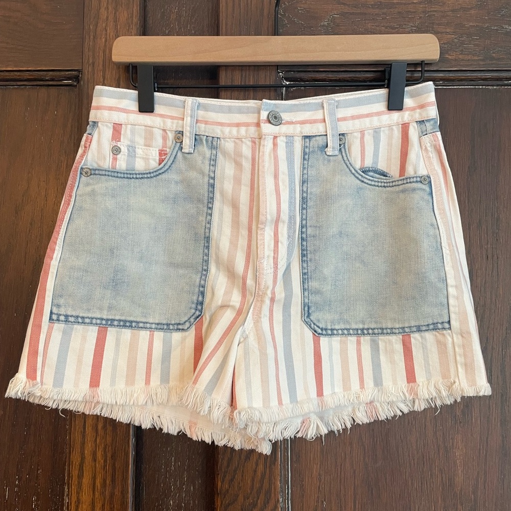 American Eagle Outfitters Striped High Waist Shorts